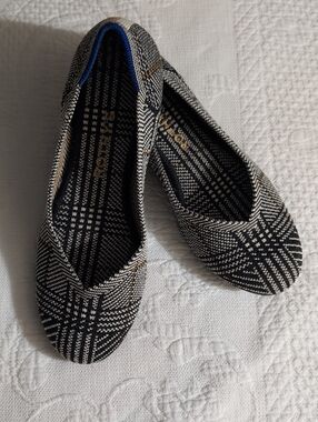 Rothy's Plaid Knit Ballet Flats